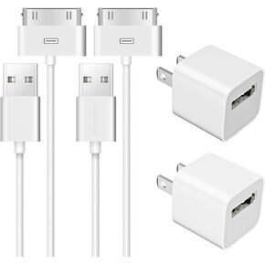2 Pack 30-Pin to USB-C Cable for iPhone 4 | 2 Pack 5W USB Charger Adapter| Apple MFi Certified | 3.3 Feet 30 Pin USB Charging Cable Cord for iPhone 4/4S/3G/3GS, iPad 1/2/3, iPod Classic/Touch/Nano