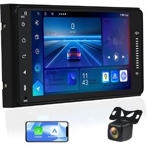 4+64G Car Stereo for Toyota Highlander 2001-2007, for 4Runner 2003-2009, 7 Inch QLED Touchscreen Android Radio with Carplay & Androia Auto, Bluetooth, GPS Navigation, FM Radio, Backup Camera