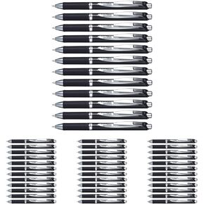 Pentel EnerGel Permanent Security Pen Black 0.7mm Pack of 12 BLP77-AX