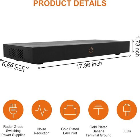 Silent Angel Bonn N8 Pro Audiophile Network Switch, Gold-Plated 8-Port Gigabit, Isolated Audio Network, Precision TCXO Clock Transmission, Dual Power Inputs. in Saudi Arabia