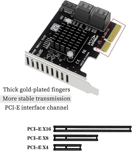 ph55 PCIe x4 إلى 5-Port SATA3.0 بطاقة تمدد 6 جيجابت في الثانية لكل منفذ SATA مع دعم درجات الحرارة المداخن الناعم (مع حرس كبير) in Saudi Arabia