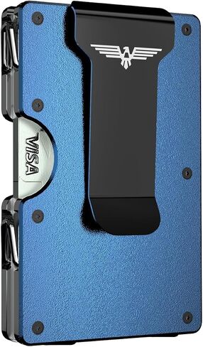 Lenvoten Minimalist Wallet for Men-Slim RFID Blocking Credit Card Holder & Money Clip Front Pocket Wallets Business Card Holder Gift for Men (Navy Blue) in Saudi Arabia