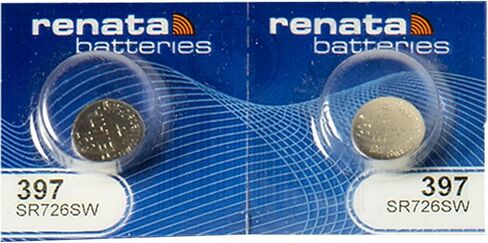 Renata 397 SR726SW Batteries - 1.55V Silver Oxide 397 Watch Battery (2 Count) in Kuwait