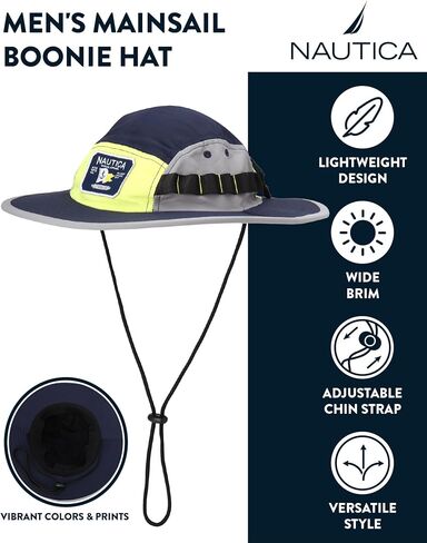 Nautica Men's Mainsail Boonie Hat - UV Protection Wide Brim Safari Fishing Hat in Saudi Arabia