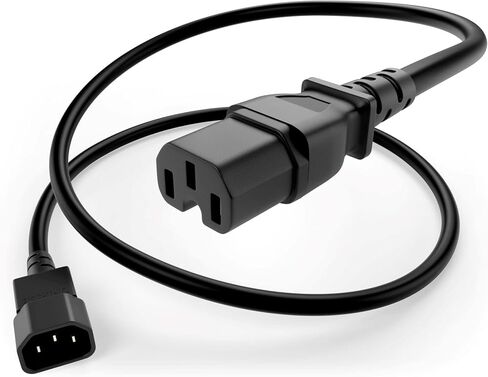 كابل الطاقة UNC Group IEC C14 إلى C15 15AMP 14AWG 250V SJT سترة ، أسود ، 2 قدم in Kuwait