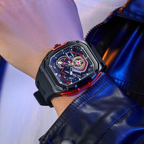 LILUOKE Watches for Men with Chronograph Analog Display and Calendar, 3ATM Waterproof Watch, Quartz Watch with Stainless Steel, Square Black Watches, Casual and Fancy Wrist Watch, Relojes Para Hombres in Saudi Arabia