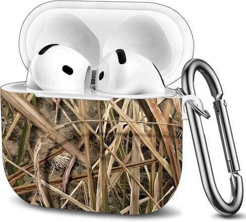 حالة متوافقة مع Airpod 4th Generation 2024 ، غطاء حالة وقائية مقاومة للصدمات مع سلسلة مفاتيح للنساء ، و accessorie اللاسلكية شحن حالات AirPod 4th - camoflage in Kuwait