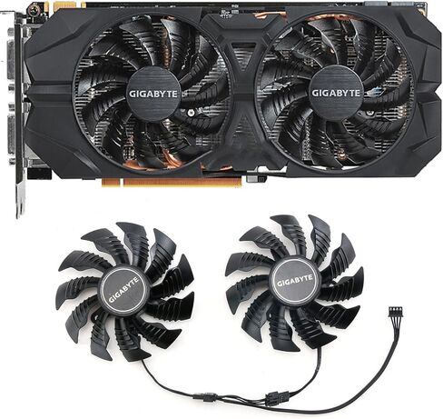 2 PCS تبريد مروحة الاستبدال مروحة مروحة المعجبين GIGABYTE R9 380X 390 G1 الألعاب in Kuwait