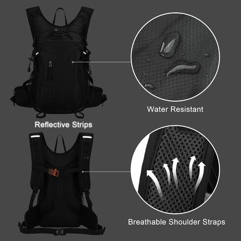 15L Small Hiking Daypack Men Women with Phone Pocket, Breathable Travel Hiking Backpack, Waterproof Ultralight Bike Backpack for Cycling Camping Running, Green in Kuwait