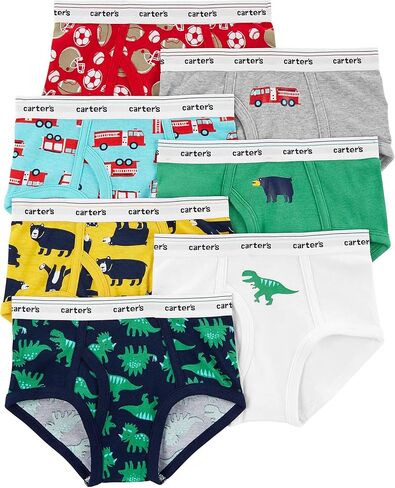 Carter's Boys 7-Pack Cotton Briefs, Dinosaur (D31g125) / Firetruck/Bear/Ball (10/12) in Saudi Arabia