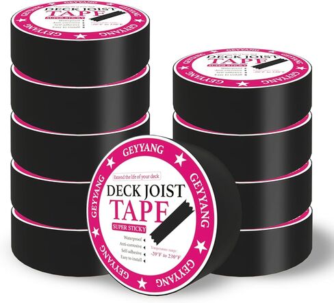 GEYYANG Joist Tape for Decking 1-5/8" x 50',2 Pack Waterproof Deck Joist Tape,Anti-Corrosion, Self-Adhesive Deck Tape, Seal Butyl Deck Flashing Tape for Deck Joists and Beams in Saudi Arabia