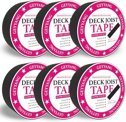 GEYYANG Joist Tape for Decking 1-5/8" x 50',2 Pack Waterproof Deck Joist Tape,Anti-Corrosion, Self-Adhesive Deck Tape, Seal Butyl Deck Flashing Tape for Deck Joists and Beams in Saudi Arabia