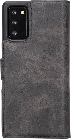 Genuine Premium Leather Wallet Case Compatible Galaxy S23 Ultra - Handmade - Detachable Strong Magnetic Flip Cover with Card Holders and Kickstand - Perfect Protection for All Edges (Brown) in Kuwait