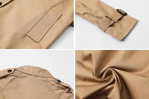 Betusline Boy's Trench Coat, Double Breasted Classic Belted Overcoat Outwear Dress Coats,1# khaki,9-10 Years = Tag 150 in Saudi Arabia