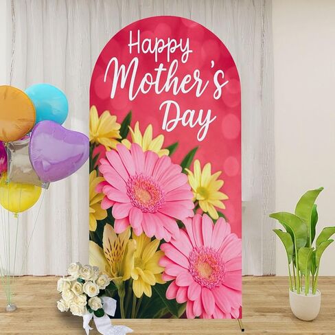 6.6FT Arch Backdrop Cover Mother s Day Greeting Wedding Arch Cover Spandex Fitted Stretchy Backdrop Stand Covers for Wedding Birthday Party Decoration in Saudi Arabia