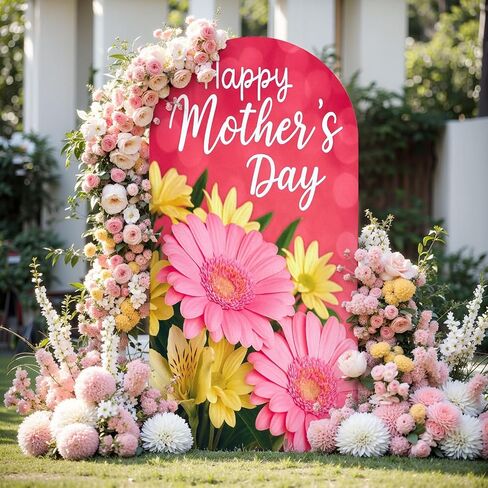 6.6FT Arch Backdrop Cover Mother s Day Greeting Wedding Arch Cover Spandex Fitted Stretchy Backdrop Stand Covers for Wedding Birthday Party Decoration in Saudi Arabia