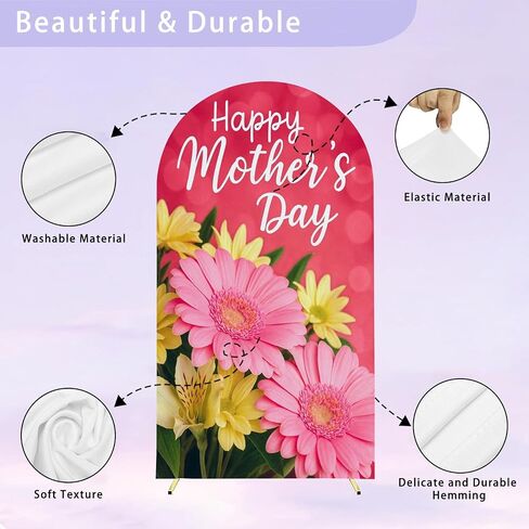 6.6FT Arch Backdrop Cover Mother s Day Greeting Wedding Arch Cover Spandex Fitted Stretchy Backdrop Stand Covers for Wedding Birthday Party Decoration in Saudi Arabia