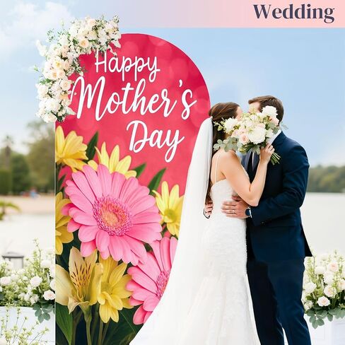 6.6FT Arch Backdrop Cover Mother s Day Greeting Wedding Arch Cover Spandex Fitted Stretchy Backdrop Stand Covers for Wedding Birthday Party Decoration in Saudi Arabia