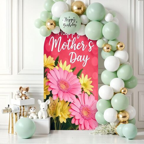 6.6FT Arch Backdrop Cover Mother s Day Greeting Wedding Arch Cover Spandex Fitted Stretchy Backdrop Stand Covers for Wedding Birthday Party Decoration in Saudi Arabia