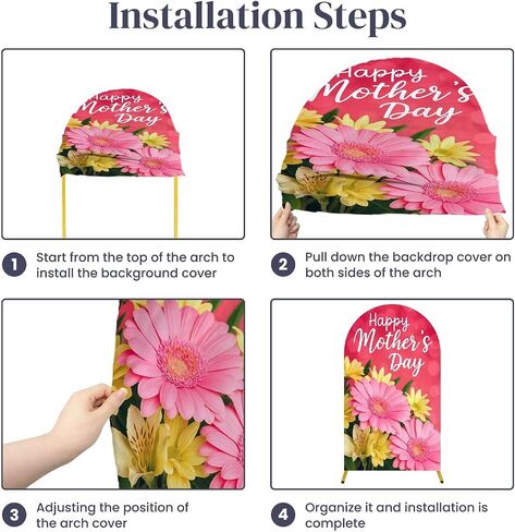 6.6FT Arch Backdrop Cover Mother s Day Greeting Wedding Arch Cover Spandex Fitted Stretchy Backdrop Stand Covers for Wedding Birthday Party Decoration in Saudi Arabia