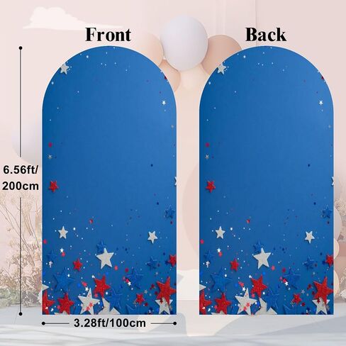 6.6FT Arch Backdrop Cover Overhead Vertical Shot Festive Party Decorations for Independence Day Wedding Arch Cover Spandex Fitted Stretchy Backdrop Stand Covers for Wedding Birthday Party Decoration in Saudi Arabia