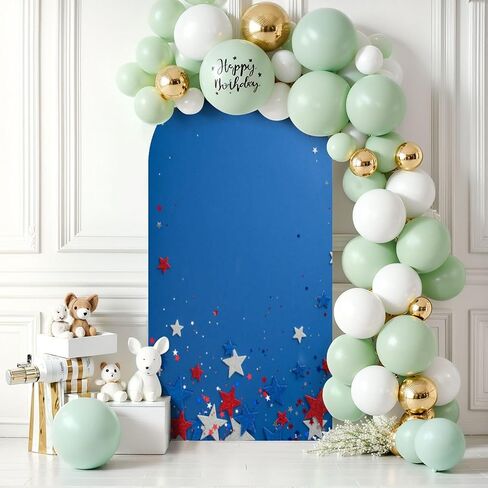 6.6FT Arch Backdrop Cover Overhead Vertical Shot Festive Party Decorations for Independence Day Wedding Arch Cover Spandex Fitted Stretchy Backdrop Stand Covers for Wedding Birthday Party Decoration in Saudi Arabia