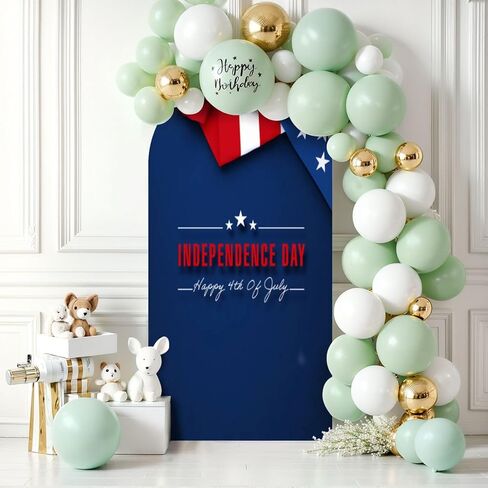 6.6 قدم الخلفية القوس تغطية متعددة التعرض اثنين من الأعلام الأمريكية قوس الزفاف غطاء دنة تركيب أغطية الوقوف الخلفية مسدود لزخرفة حفل زفاف عيد ميلاد الزفاف in Kuwait