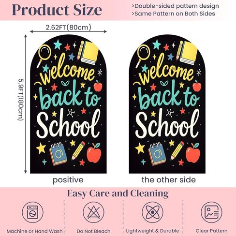 6.6 قدم القوس الخلفية تغطية الترحيب بالعودة إلى مدرسة بلاكو فورد دراسي قلم رصاص معلم الحافلة الطالب الزفاف غطاء القوس دنة ملاءمة أغطية الظهر على خلفية الزفاف ديكور حفل زفاف حفل زفاف in Kuwait