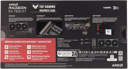 ASUS TUF Gaming AMD Radeon RX 7900 XT OC Edition Gaming Graphics Card (PCIe 4.0, 20GB GDDR6 Memory, 1x HDMI 2.1, 3X DisplayPort 2.1, GPU Tweak III, TUF-RX7900XT-O20G-GAMING) in Kuwait