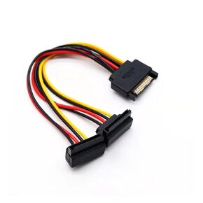 15PIN SATA Line 1 in 2 Outlet Cable Splitter Elbow Cord PC Hard Drive Serial Port Power Supply Wire SATA pl-UG Adapter Extender