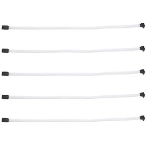 5X 50CM SATA 3.0 III SATA3 7Pin Data Cable Right Angle 6Gb/S SSD Cables HDD Hard Disk Data Cord with Nylon Sleeve(White) 750020985