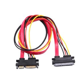 Flexible 1PCS 22Pin Male to Female 7 15 Pin Serial ATA SATA Data 45cm Power Extension Cable h&*igh qu>ality