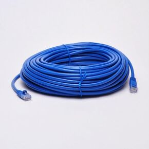 New 100ft 30m Blue 100' Ft RJ45 CAT5e Ethernet LAN Network Internet Computer Patch Solid Wire 24 AWG Cable