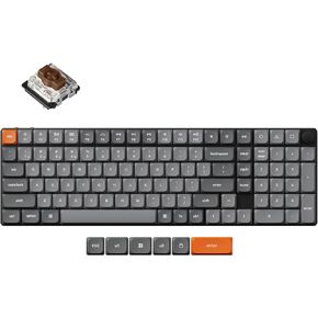 Keychron K17 Max 96% Layout Ultra-Slim Wireless Custom Mechanical Keyboard, Hot Swappable Low Profile Gateron Brown Switch QMK Programmable Bluetooth/2.4 GHz/Wired RGB Backlit NKRO for Mac Win Linux