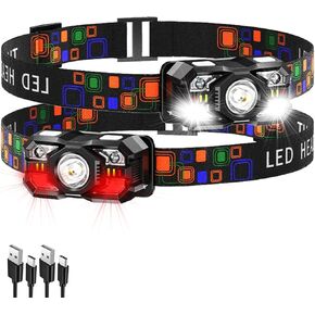KunHe 20 Pack Headlamp Flashlight Head Lamps led Rechargeable Headlight Motion Sensor Head Lamp 10 Mode for Outdoor Camping Gear Hiking Fishing Running Cycling Headlight Emergency Lights for Home