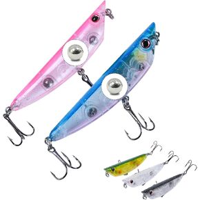 Goture Minnow Fishing Lures, Crankbaits Hard Baits with Tackle Box, Fast/Slow Sinking Minnow Lures Freshwater Saltwater, Topwater Pencil Fishing Lures for Trout Bass Perch Walleye Fishing