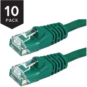 Buhbo 6Ft Cat5E UTP Ethernet Network Booted Cable (10-Pack)