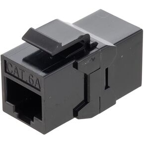 NavePoint CAT6A UTP Inline Keystone Coupler, 10 Pack, Black