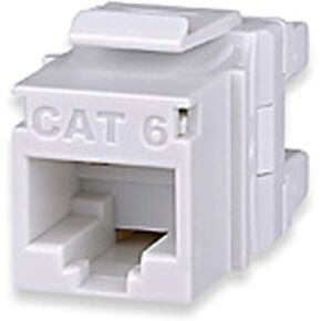 KJ458MT-C6C-WH CAT 6 / MT Series, HIGH Density, Price/Each, T568A/B, UNSCREENED Keystone Jack, White