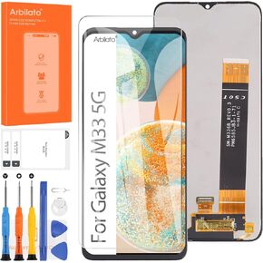 Screen for Samsung Galaxy M33 5G Screen Replacement for Samsung M336 LCD Screen SM-M336B,SM-M336BU,SM-M336K Touch Display Digitizer Assembly Repair Parts(Black No Frame)