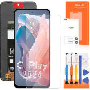 AgCut for Moto G Play 2024 استبدال الشاشة للعرض Moto G Play 2024 LCD XT2413-1 XT2413-2 LCD Digitizer Touch Screen Assembly REARM