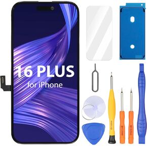 Ayake for iPhone 16 Plus Screen Replacement, 6.7 inch FHD LCD Display and Touch Digitizer Screen, True Tone Programmable, Face ID Remains (for A3290, A3082, A3289, A3291)