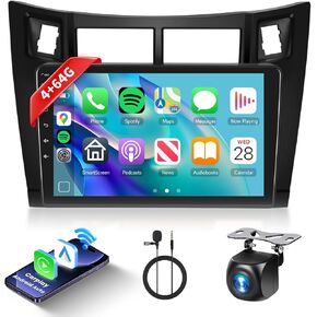4G 64G Android Car Radio Stereo Toyota Yaris 2006-2011 مع Carplay Android Auto ، وحدة شاشة تعمل باللمس 9 '