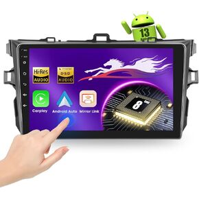[Qualcomm 8-core 4+64GB] Car Stereo for Toyota Corolla 2009-2013 with 9-Inch Touchscreen, Android 13 Car Radio Wireless Carplay Android Auto BT5.1/DSP/Hi-Res Audio/WiFi/SWC/GPS/OTA