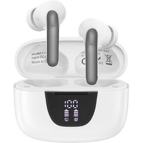 Wireless Earbuds, Bluetooth 5.3 Headphones for Samsung Galaxy S25 Ultra S24 S23 S22 S21 S20 A16 5G A56 A36 A26, 60H in Ear Buds Noise Cancelling IPX7 Waterproof LED Earphones for iPhone 16 15 Sports
