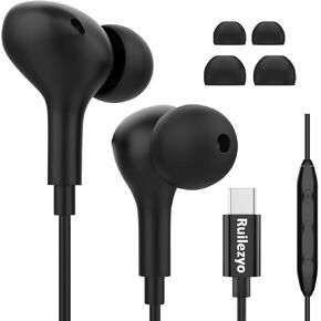سماعات الرأس USB C سماعات الأذن السلكية لسامسونج جالاكسي A56 A55 A36 5G M56 A26 A54 A53 A25 A35 F15 S25 Ultra S24 Ultra S23 S22 S21 Fe S20