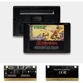 Earnest Evans - USA Label Flashkit MD Electroless Gold PCB Card for Sega Genesis Megadrive Video Game Console (Region-Free)