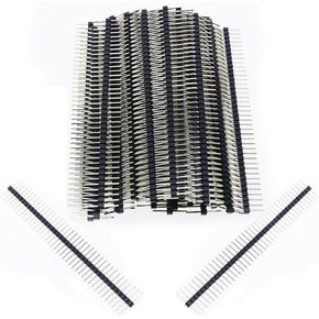 20 PCS 40 Pin Breakaway Long Male Header, 2.54mm Pitch Male Pin Breakable Header Connector, Length 15mm