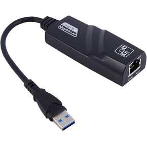 SuperSpeed ​​USB 3.0 إلى RJ45 Gigabit Ethernet Network Adapter LAN LAN لـ MacBook Pro Air مع تصميم مضغوط عالي السرعة لأجهزة Mac iOS أسود