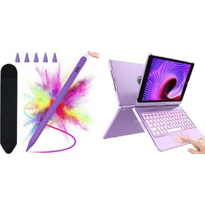 HOTLIFE Touchpad Keyboard Case for iPad 10.2 9th/8th/7th Gen, with Stylus Pen for iPad Pencil Compatible with 2018-2022